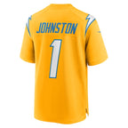 Quentin Johnston Los Angeles Chargers Nike Alternate Charger Power Game Player Jersey - Gold/Powder Blue/Navy