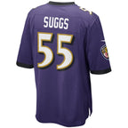 Mens Baltimore Ravens Terrell Suggs Nike Purple Game Jersey