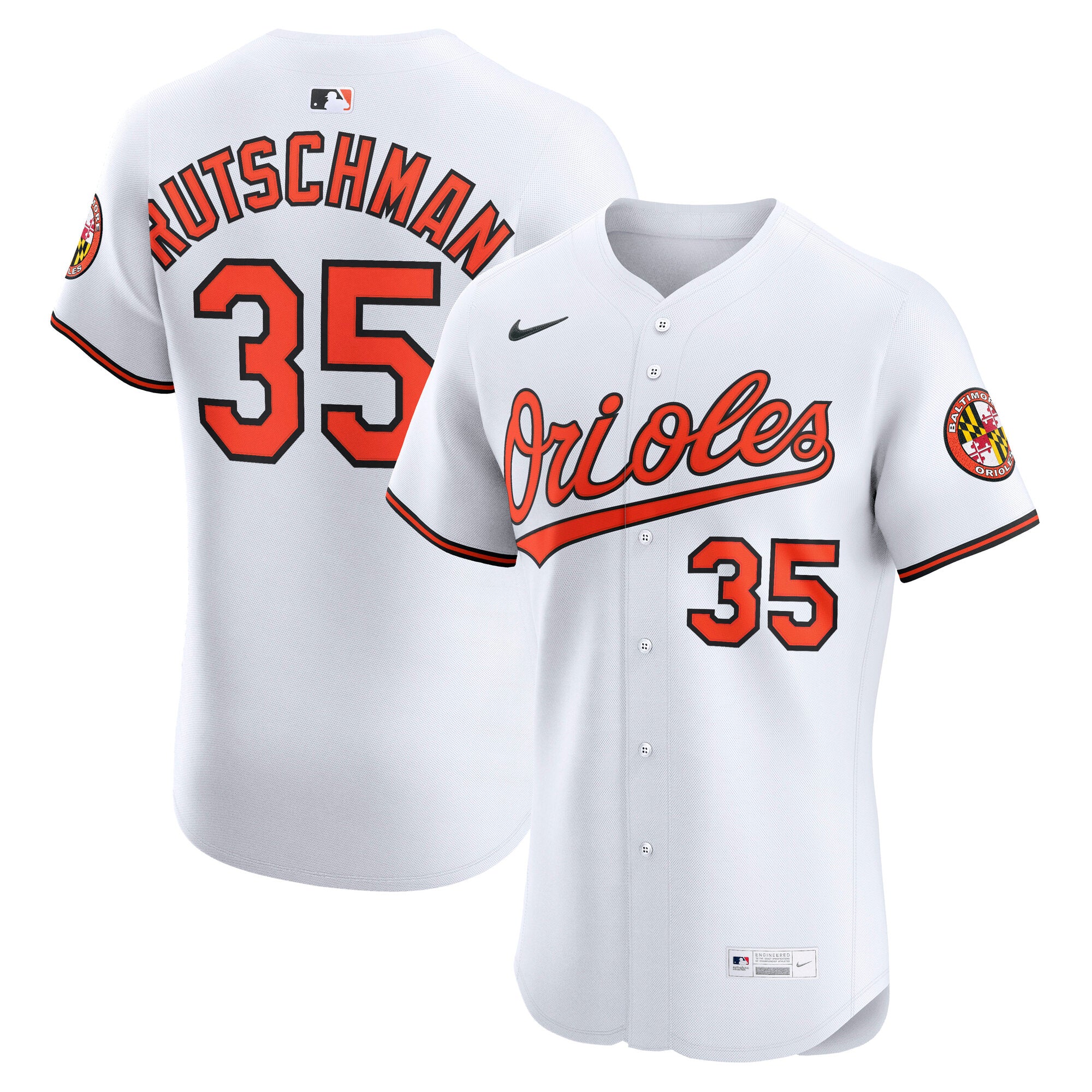Adley Rutschman Baltimore Orioles Nike Alternate Elite Jersey - Black/White/Orange