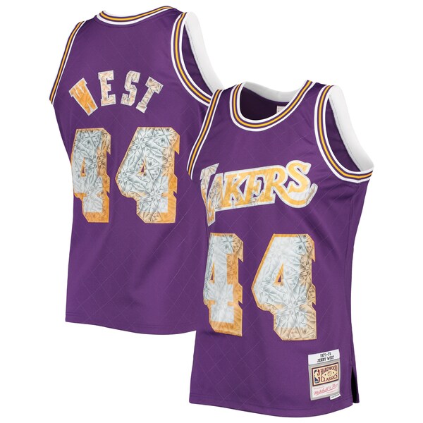 Jerry West Los Angeles Lakers 1971/72 Hardwood Classics NBA 75th Anniversary Diamond Swingman Jersey - Purple