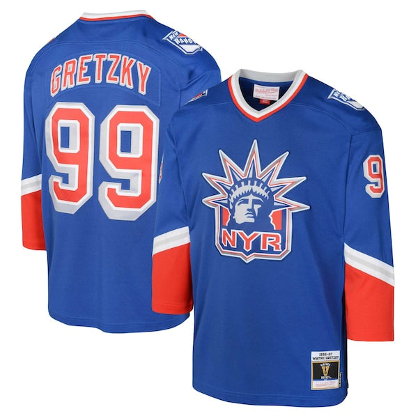 Wayne Gretzky New York Rangers Youth 1996 Blue Line Player Jersey - Royal