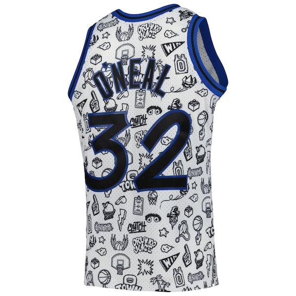 Shaquille O'Neal Orlando Magic 1994/95 Hardwood Classics Doodle Swingman Player Jersey - White
