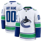 Vancouver Canucks  Away Premium Custom Jersey - White/Blue