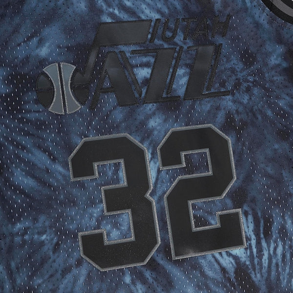 Karl Malone Utah Jazz Hardwood Classics 1991/92 Tie-Dye Swingman Jersey - Black