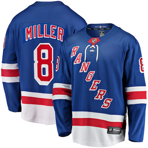 J.T. Miller New York Rangers  Home Breakaway Jersey - Blue