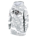 Baltimore Ravens Nike Women's 2024 Salute To Service Club Fleece Pullover Hoodie - Arctic Camo