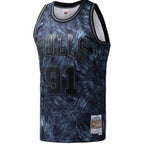 Dennis Rodman Chicago Bulls Hardwood Classics 1995/96 Tie-Dye Swingman Jersey - Black
