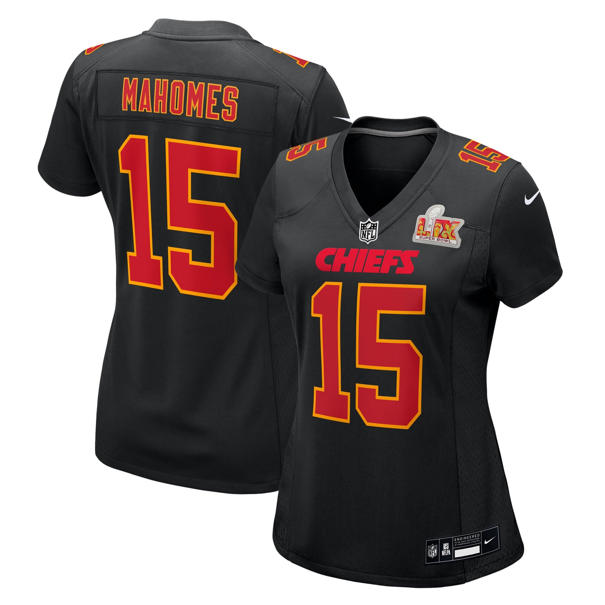 Patrick Mahomes Kansas City Chiefs Nike Women's Super Bowl LIX Fashion Game Jersey - Tundra White/Black