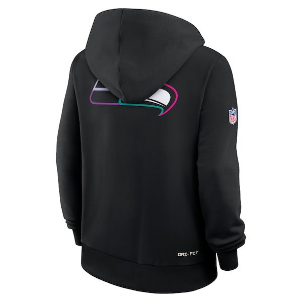 Seattle Seahawks Nike Women's 2025 NFL Crucial Catch Sideline Standard Issue Dri-FIT Hoodie - Black