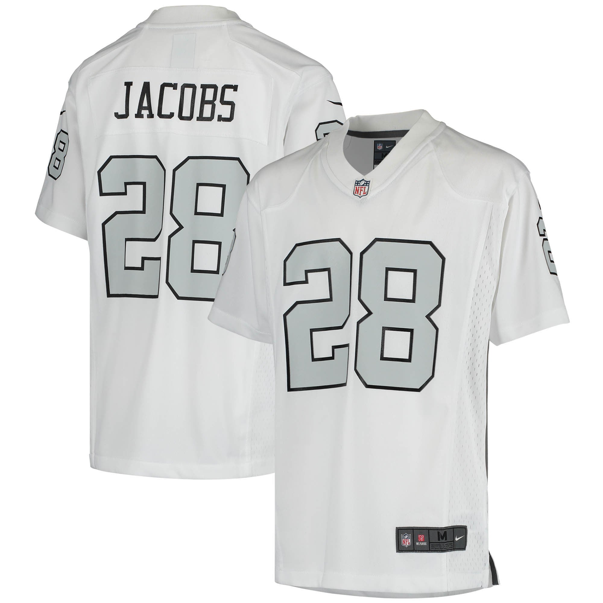 Josh Jacobs Las Vegas Raiders Nike Youth Game Jersey - Black/White