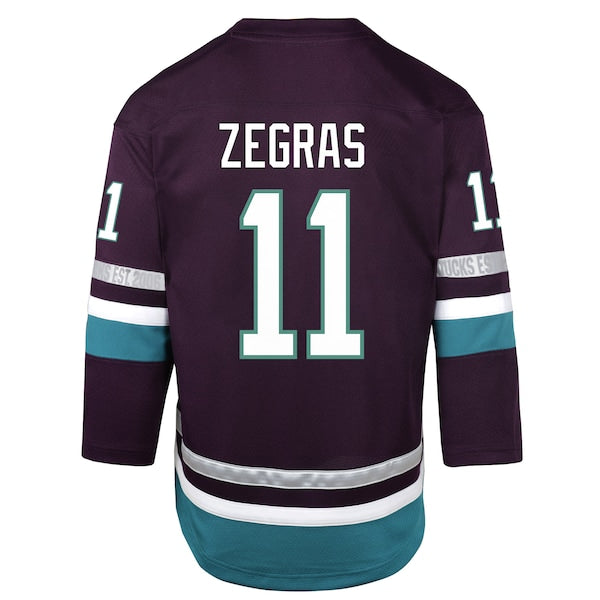 Trevor Zegras Anaheim Ducks Youth 30th Anniversary Replica Player Jersey – Purple
