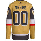 Vegas Golden Knights adidas  Home  Primegreen Authentic Custom Jersey - Gold