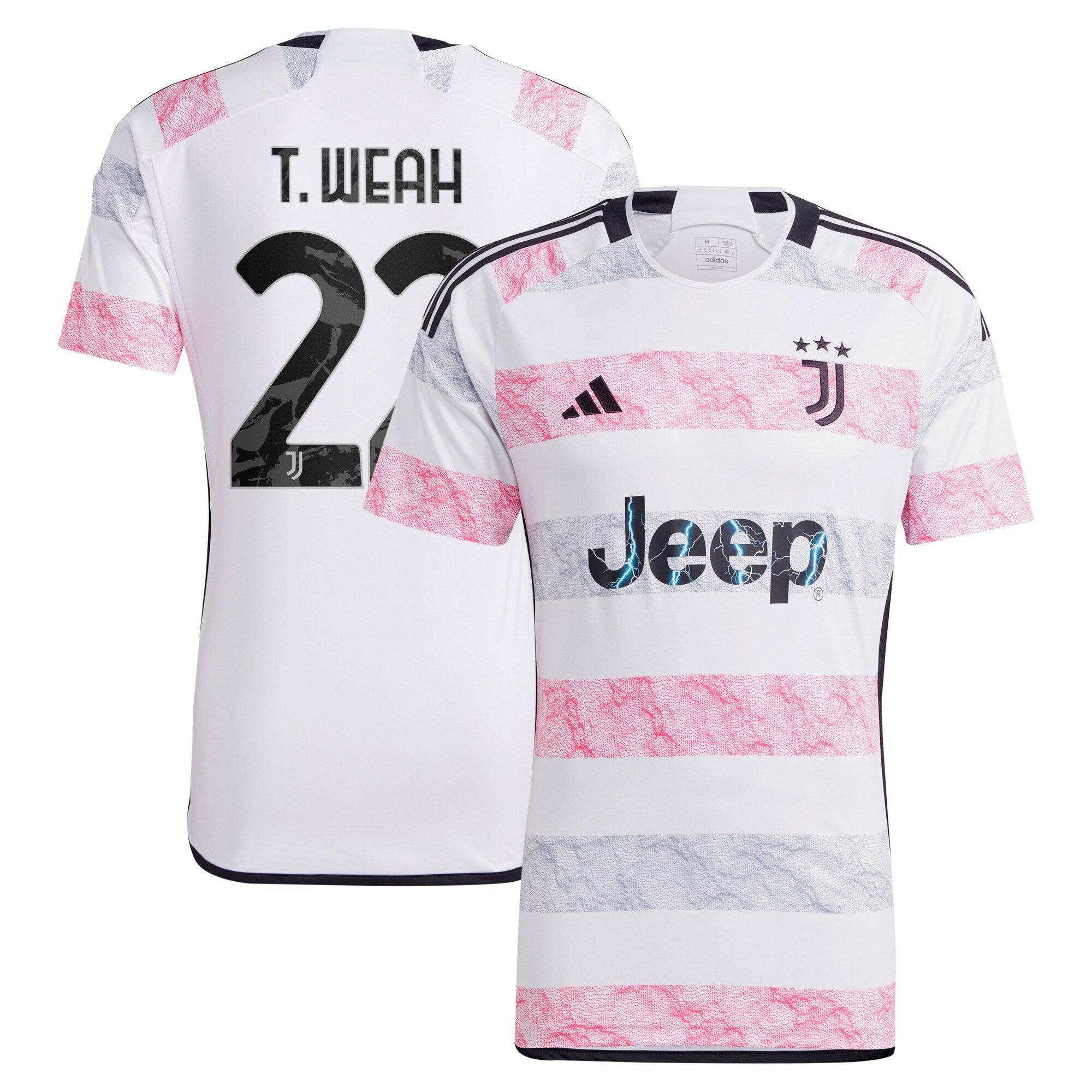 Timothy Weah Juventus adidas 2023/24 Home Replica Player Jersey - Black/Gray/White