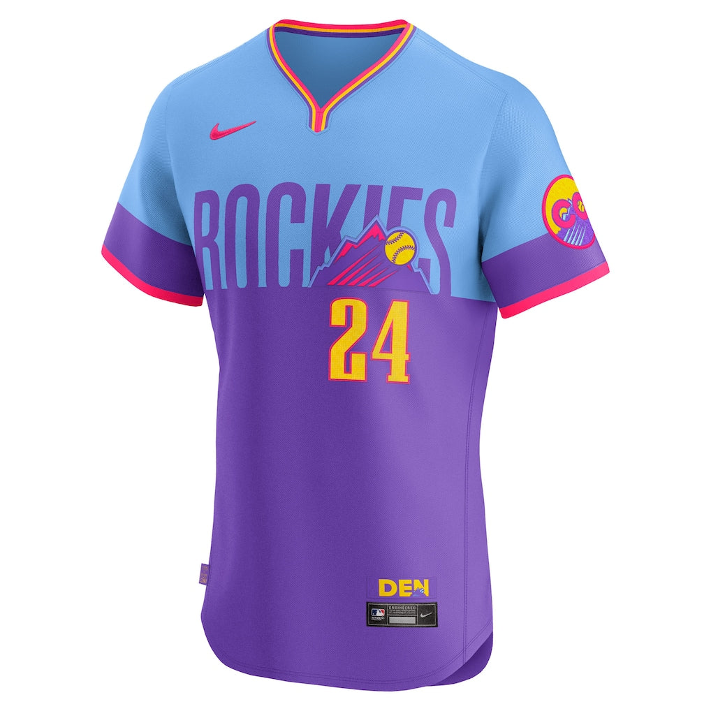 Ryan McMahon Colorado Rockies Nike 2025 City Connect Elite Player Jersey - Purple/Light Blue