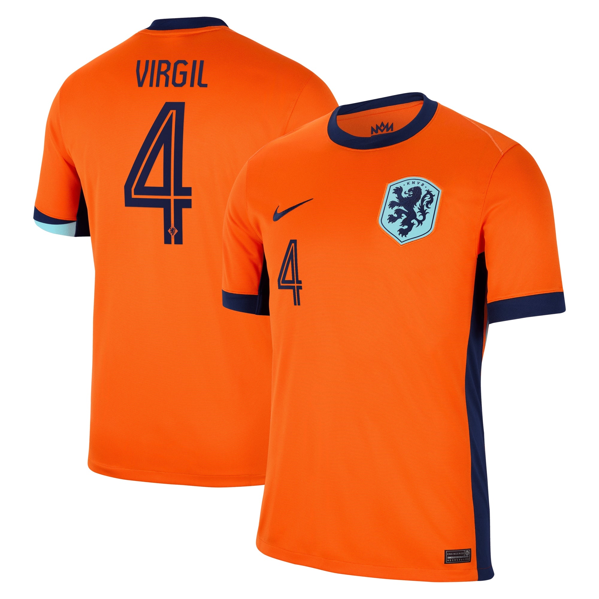 Virgil van Dijk Netherlands National Team Nike 2024 Away Replica Jersey - Blue/Orange
