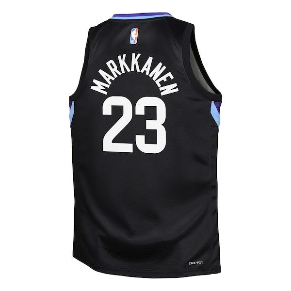 Lauri Markkanen Utah Jazz Jordan Brand Youth Swingman Jersey - Statement Edition - Black