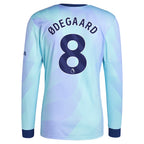 Martin Odegaard Arsenal adidas Originals 2024/25 Third Replica Long Sleeve Player Jersey - Aqua