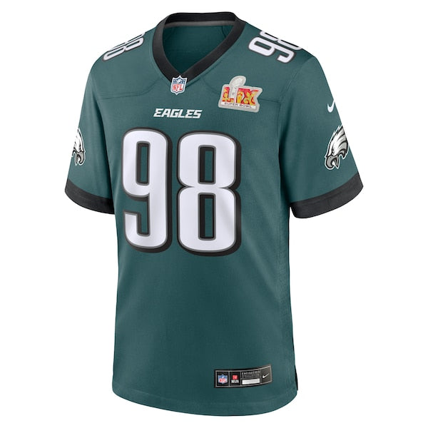 Jalen Carter Philadelphia Eagles Nike Super Bowl LIX Game Player Jersey - Midnight Green