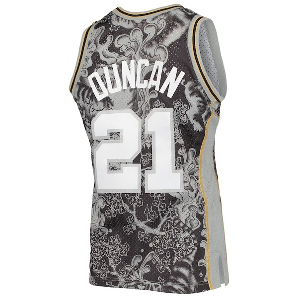 Tim Duncan San Antonio Spurs Hardwood Classics 1998/99 Lunar New Year Swingman Jersey - Black