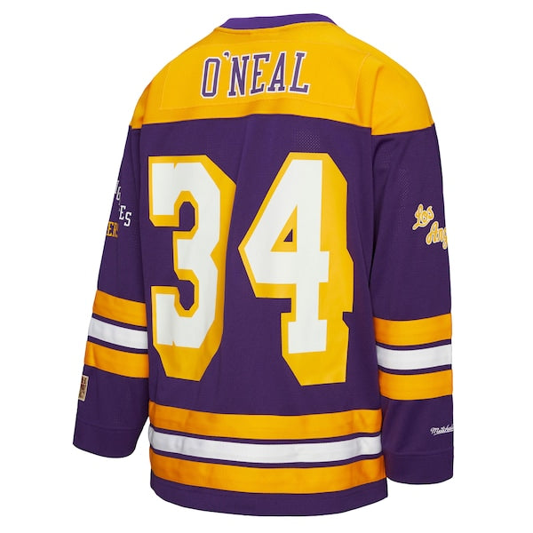 Shaquille O'Neal Los Angeles Lakers  Unisex Maxxed Out Fashion Hockey Jersey - Purple