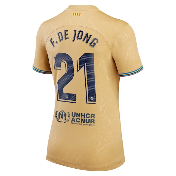 Frenkie de Jong Barcelona Nike Women's 2022/23 Away Replica Player Jersey - Yellow