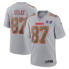Travis Kelce Kansas City Chiefs Nike Super Bowl LVIII Atmosphere Fashion Game Jersey - Gray