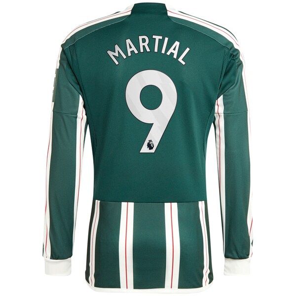 Anthony Martial Manchester United adidas 2023/24 Away Long Sleeve Replica Player Jersey - Green/Red