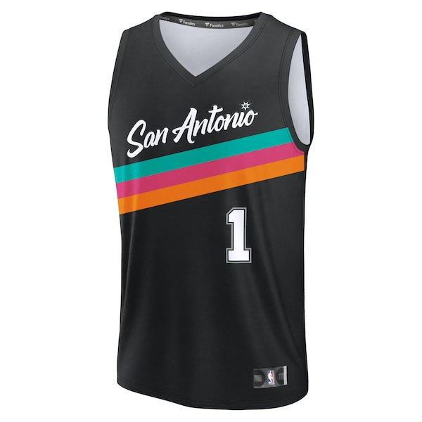 Victor Wembanyama San Antonio Spurs  Youth 2025/26 City Edition Fast Break Jersey - Black