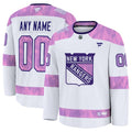 New York Rangers  2024 Hockey Fights Cancer Custom Practice Jersey - White
