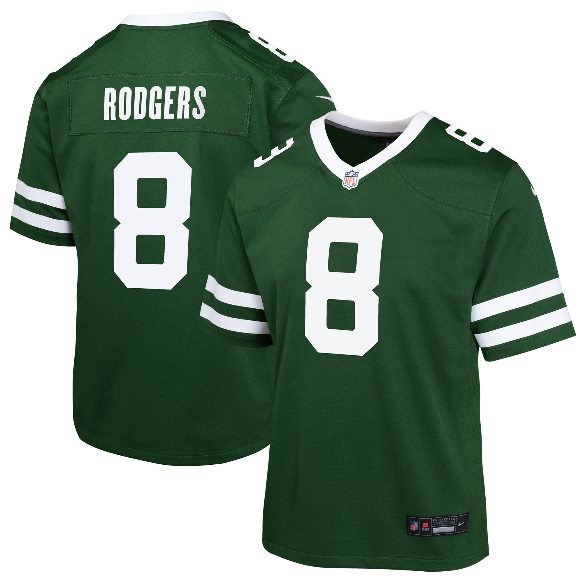 Aaron Rodgers New York Jets Nike Youth Alternate Game Jersey - Legacy Black/Green/White