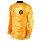 Netherlands National Team Nike 2022/23 Home Breathe Stadium Replica Blank Long Sleeve Jersey - Orange