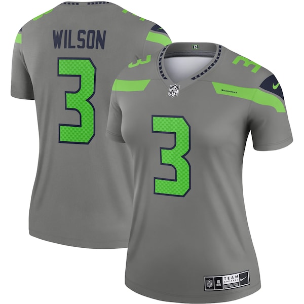 Russell Wilson Seattle Seahawks Nike Women's Inverted Legend Jersey - Gray