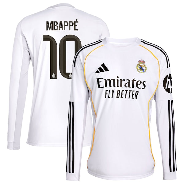 Kylian Mbappé Los Merengues adidas 2025/26 Home Replica Player Jersey - White/Blue