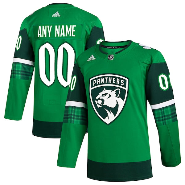 Florida Panthers adidas St. Patrick's Day Authentic Custom Jersey - Kelly Green
