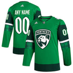 Florida Panthers adidas St. Patrick's Day Authentic Custom Jersey - Kelly Green