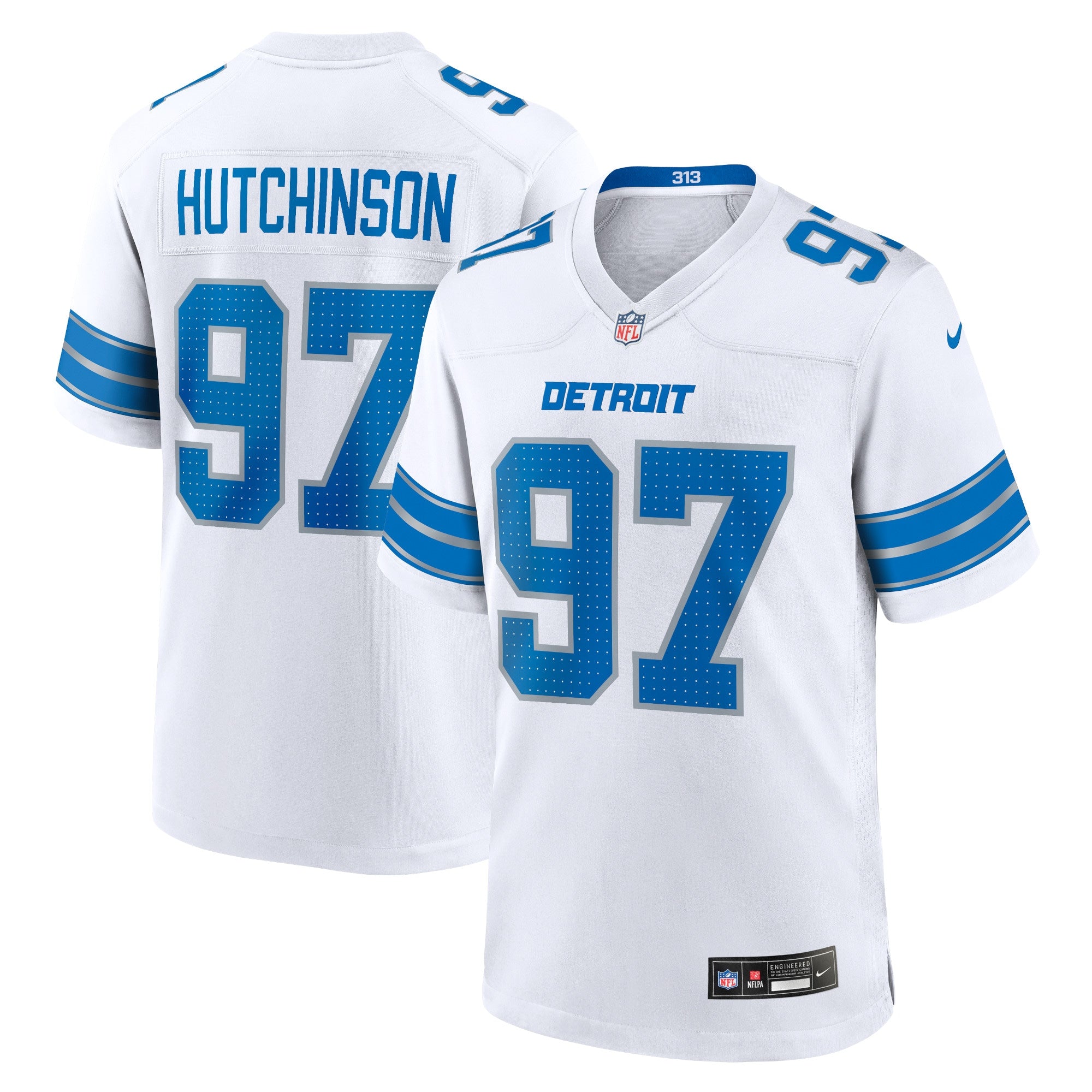 Aidan Hutchinson Detroit Lions Nike 2nd Alternate Game Jersey - Black/Blue/White