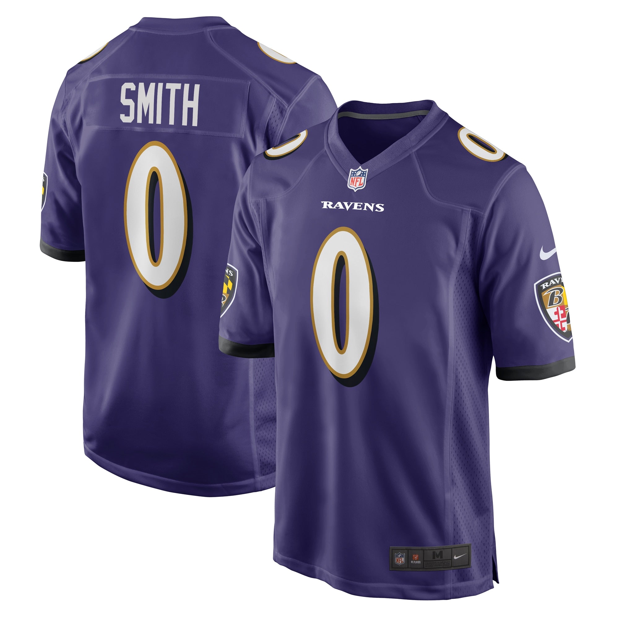 Roquan Smith Baltimore Ravens Nike  Game Jersey - White/Black/Purple