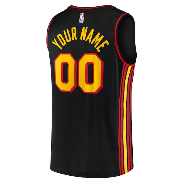 Atlanta Hawks  Youth Custom Fast Break Replica Jersey Black - Statement Edition