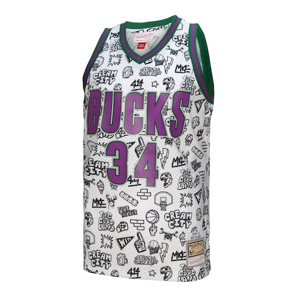 Ray Allen Milwaukee Bucks 2000/01 Swingman Jersey - White