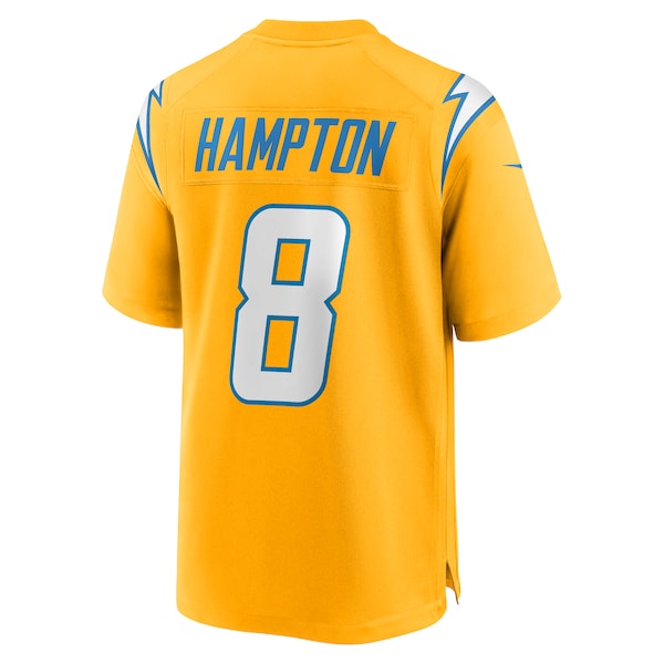 Omarion Hampton Los Angeles Chargers Nike Alternate Charger Power Game Player Jersey - Gold/Powder Blue