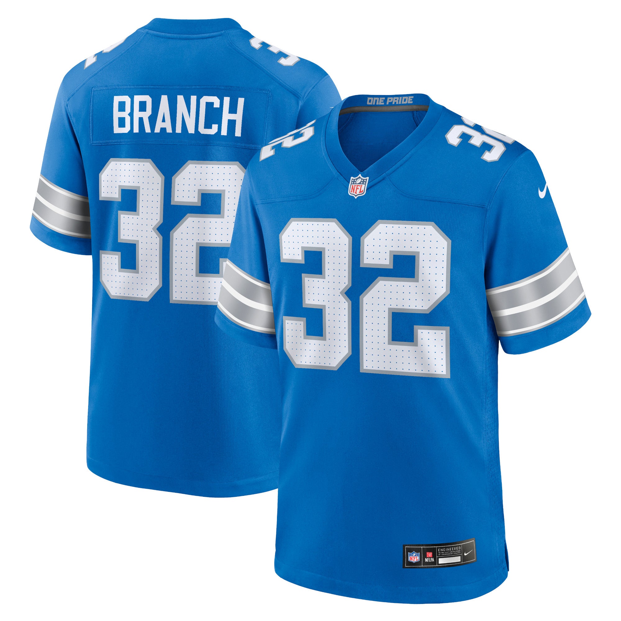 Brian Branch Detroit Lions Nike 2nd Alternate Game Jersey - Black/Blue
