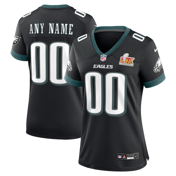 Philadelphia Eagles Nike Women's Super Bowl LIX Custom Alternate Game Jersey - Black