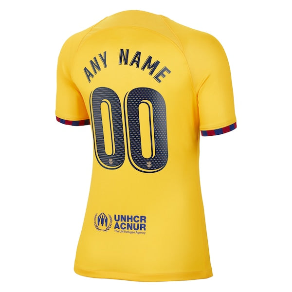 Barcelona Nike Women's 2022/23 Fourth Breathe Stadium Replica Custom Jersey - Yellow