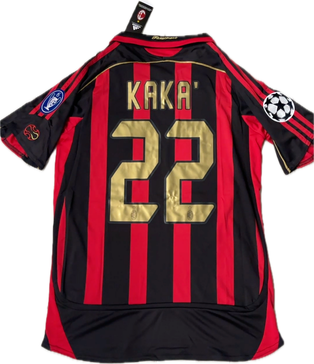 Kaka AC Milan 06-07 Retro Vintage Soccer Jersey Champions League UCL - Red/Black