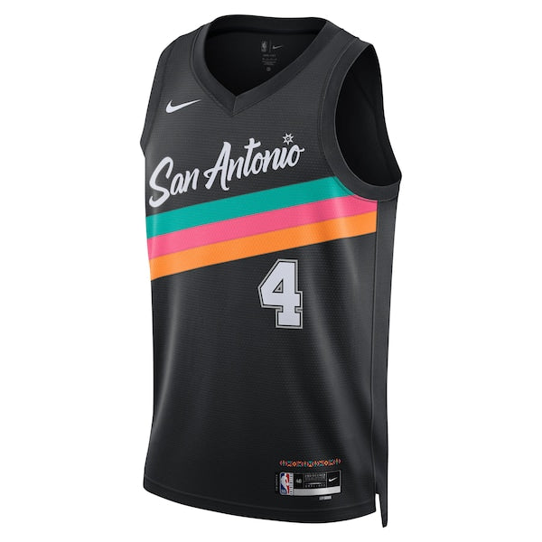 De'Aaron Fox San Antonio Spurs Nike Unisex 2025/26 Swingman Jersey - Black - City Edition