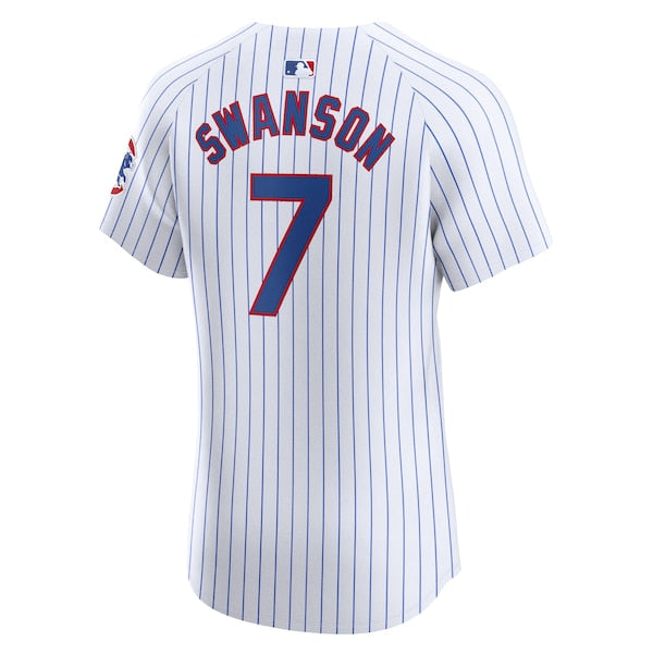 Dansby Swanson Chicago Cubs Nike Home Elite Player Jersey - White
