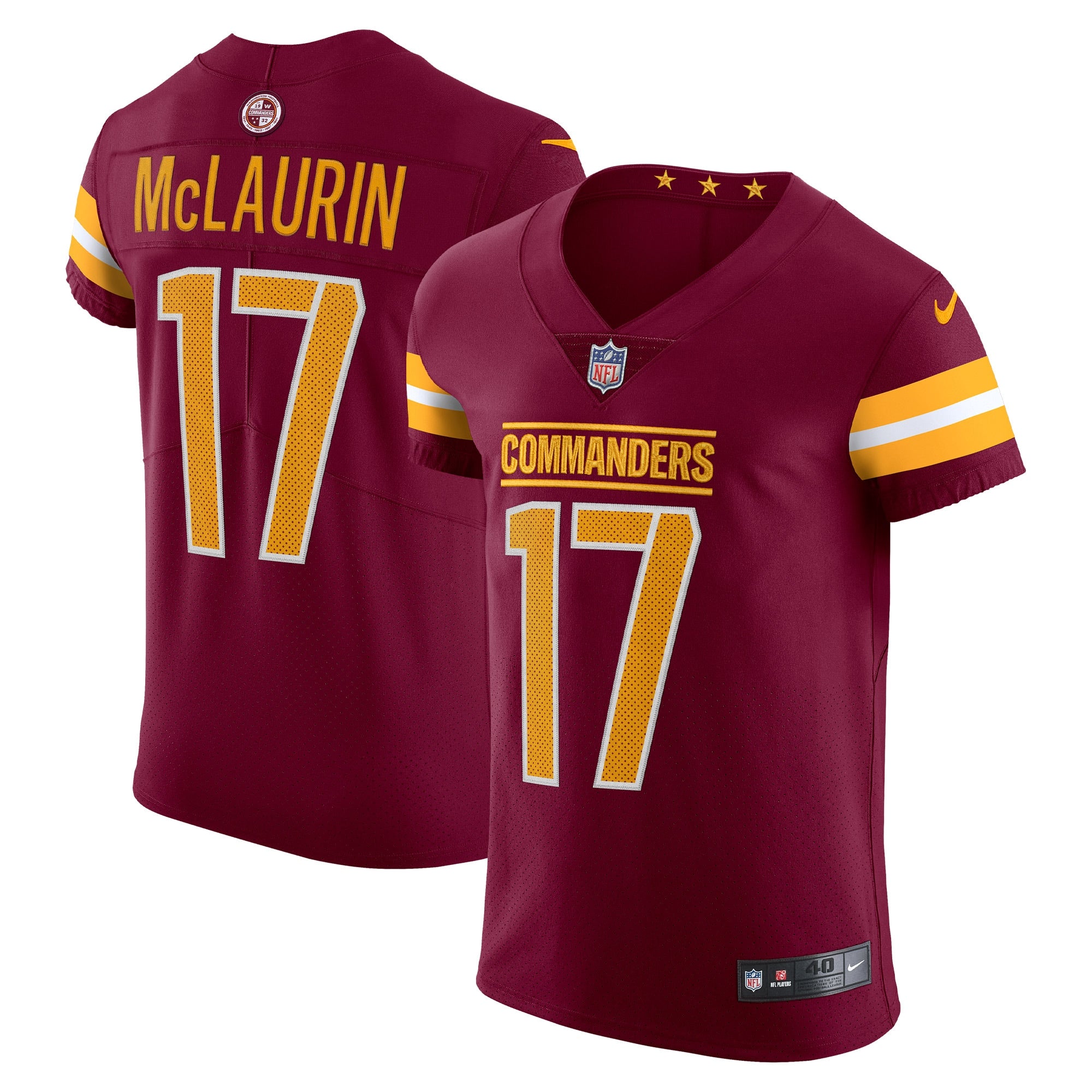 Terry McLaurin Washington Commanders Nike Vapor Elite Jersey - White/Black/Burgundy