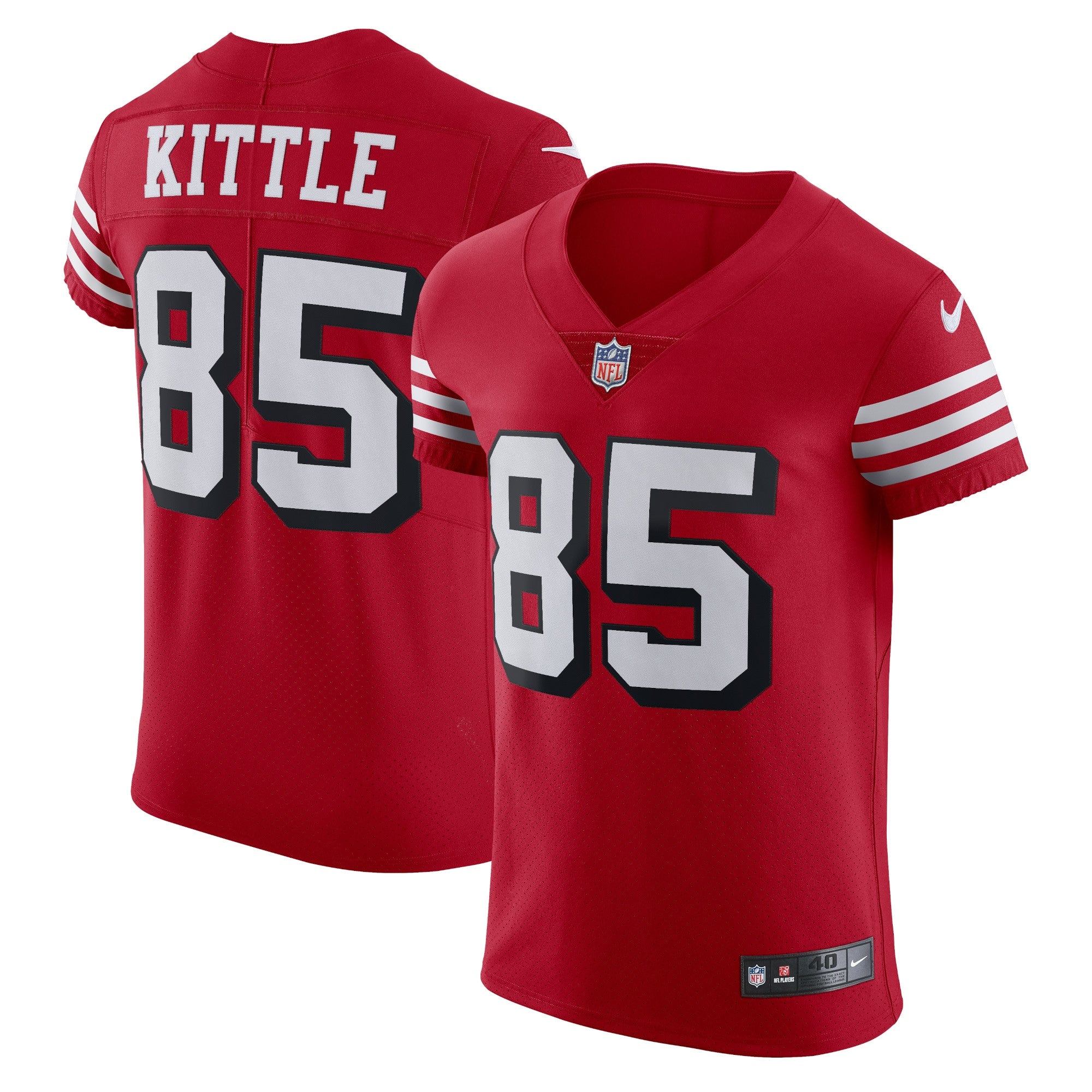 George Kittle San Francisco 49ers Nike Vapor Elite Jersey - Scarlet/Red/White