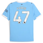 Phil Foden Manchester City Puma 2025/26 Home Replica Player Jersey - Sky Blue/Black/Green