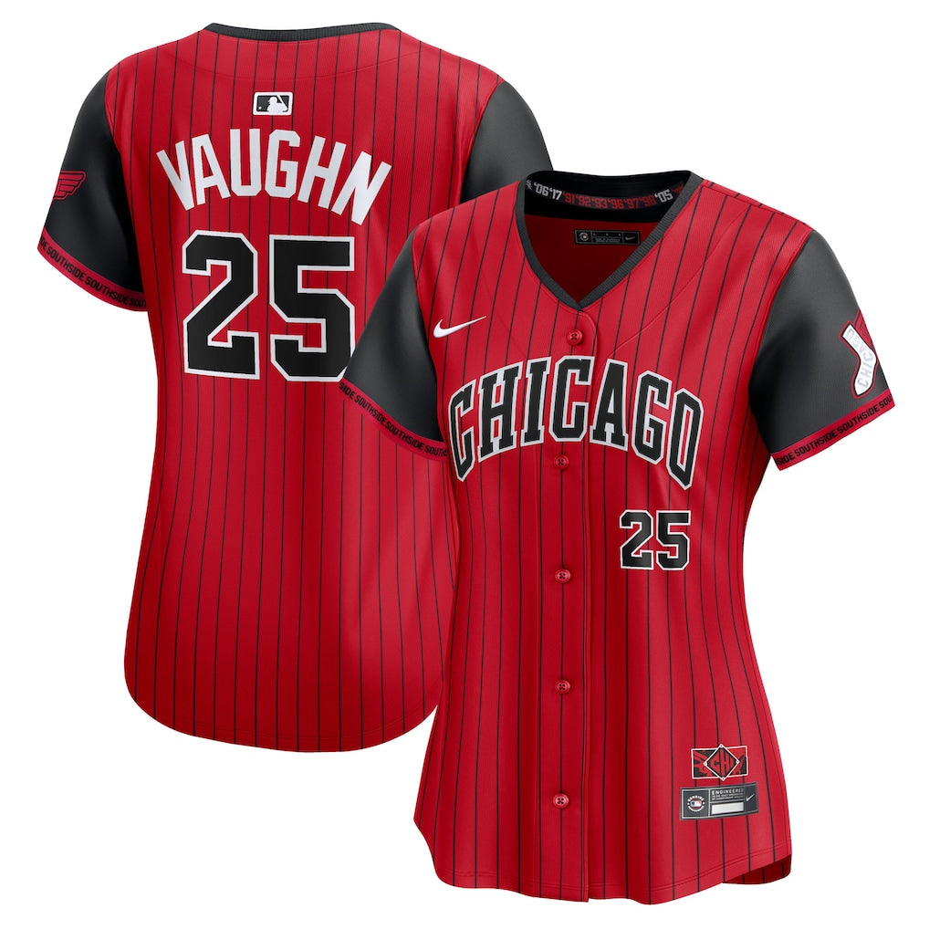 Andrew Vaughn Chicago White Sox Nike Women's 2025 City Connect Limited Player Jersey - Red/Black